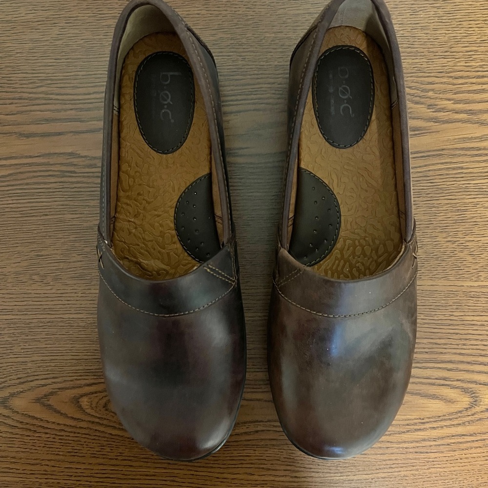 B.O.C Howell Dark Brown Leather Slip On Shoes Size 10